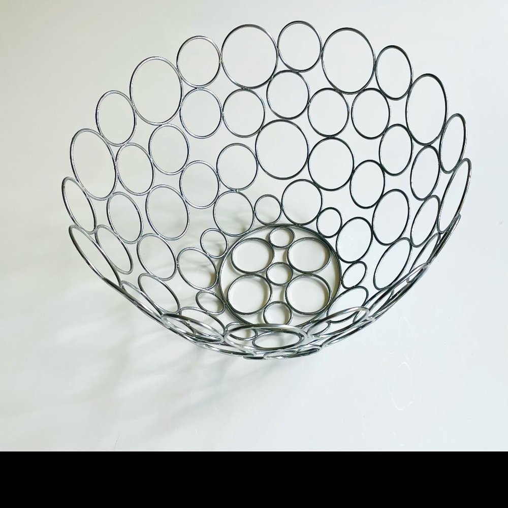 Shapes Circles Fruit Bowl, Chrome